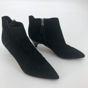 Sam Edelman Black Suede Zip Booties Women’s 8.5
